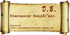 Diminescur Benjámin névjegykártya