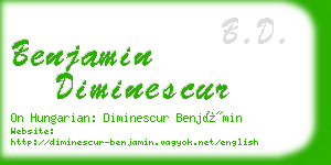 benjamin diminescur business card